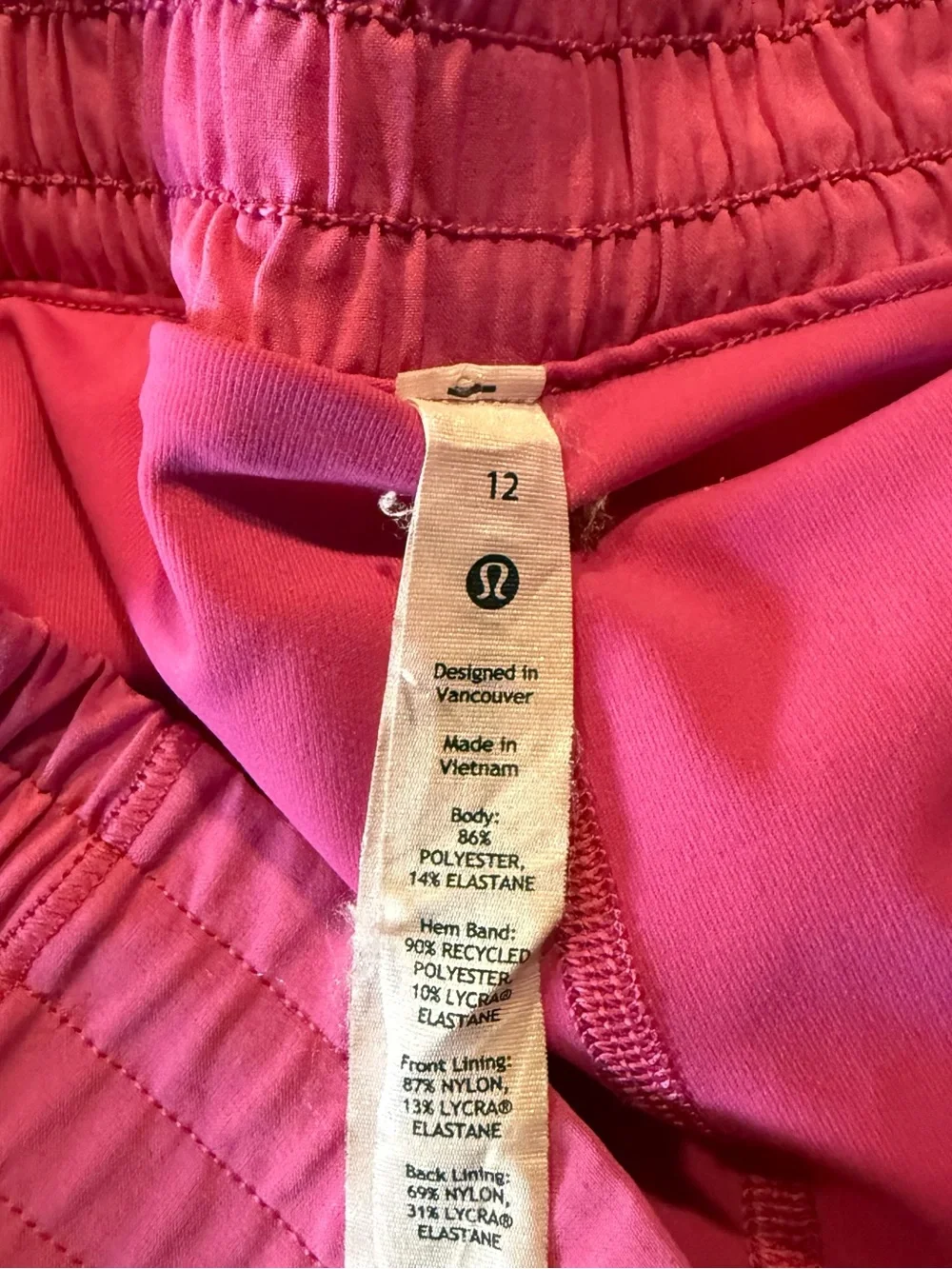 Lululemon Hotty Hot High-Rise Skirt (Sonic Pink / Bright Pink) - Size 12